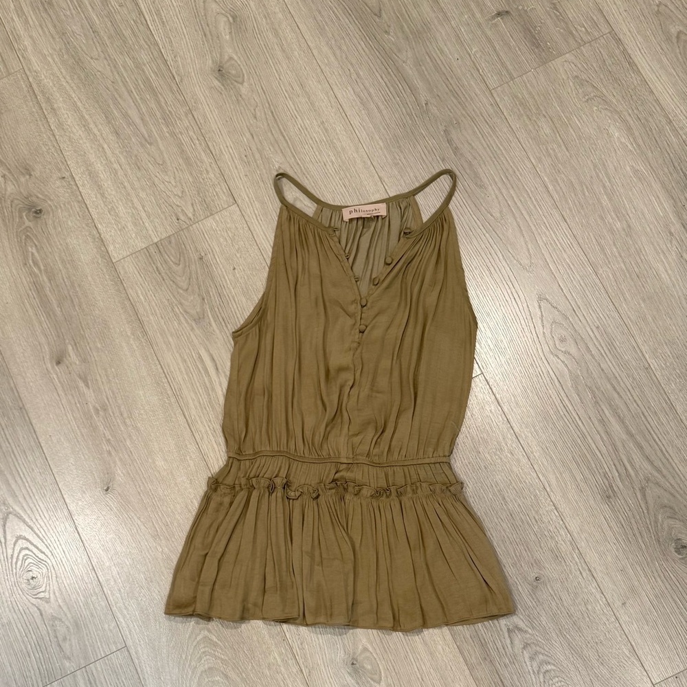 Women's Olive Sleeveless Top